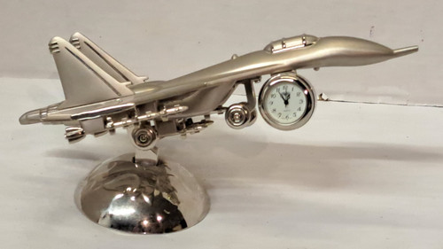 Vintage fighter jet desk clock - fighter,